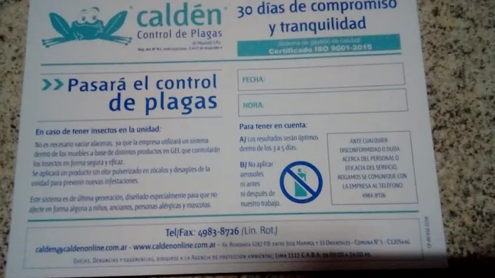 Calden, Control de Plagas