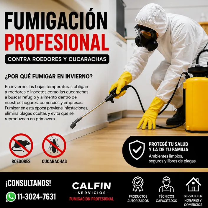 Fumigaciones Domiciliarias ,Comerciales en ZONA SUR y CABA