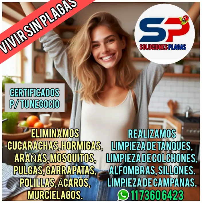 SOLUCIONES PLAGAS/ FUMIGACIONES/Limp. De tanques/Limp. De colchones, sillones, alfombras